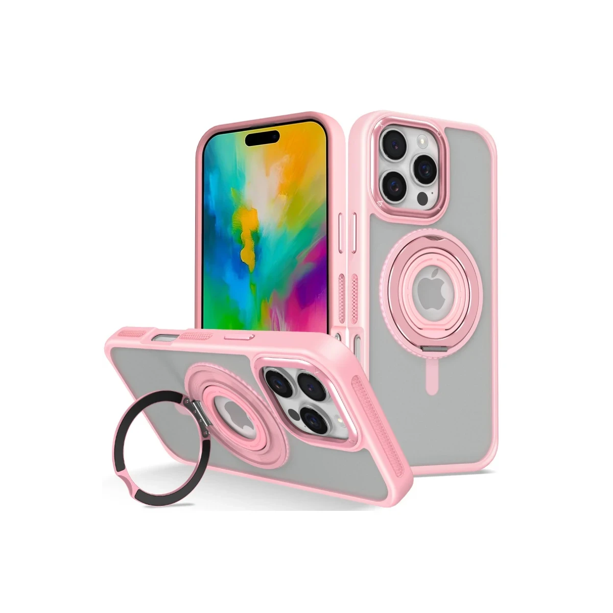 Joko Apple iPhone 16 Pro Max Banza Magsafe Standlı Kapak - Pembe