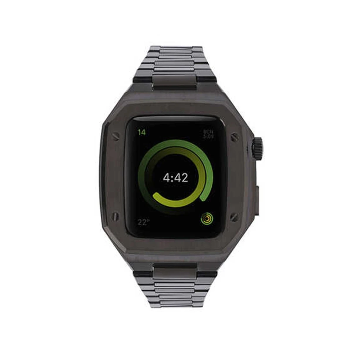 Apple Watch 44mm Metal Petek Kasalı Kordon - Siyah