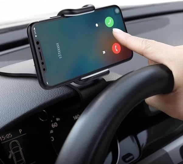 360 Derece Döner Araç Telefon Tutucu – Göğüs Paneli Klipsli Evrensel Cep Telefonu Standı, Yatay Dikey Kullanım, Kaymaz Pedli, ABS Malzeme, Hands Free Sürüş | AT8