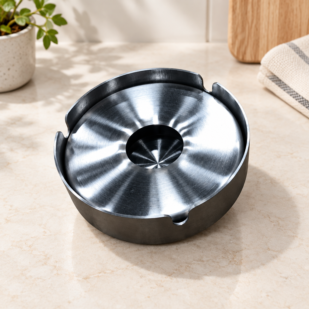 Tekli Büyük Üstü Kapalı Metal Küllük