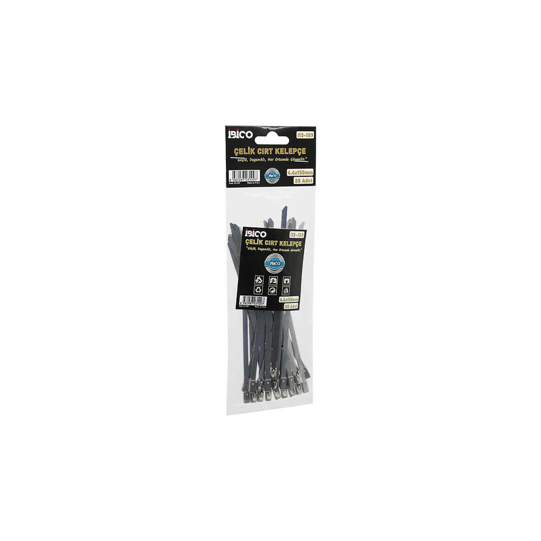 Paslanmaz Çelik Cırtlı Kablo Bağı 4.6x150mm