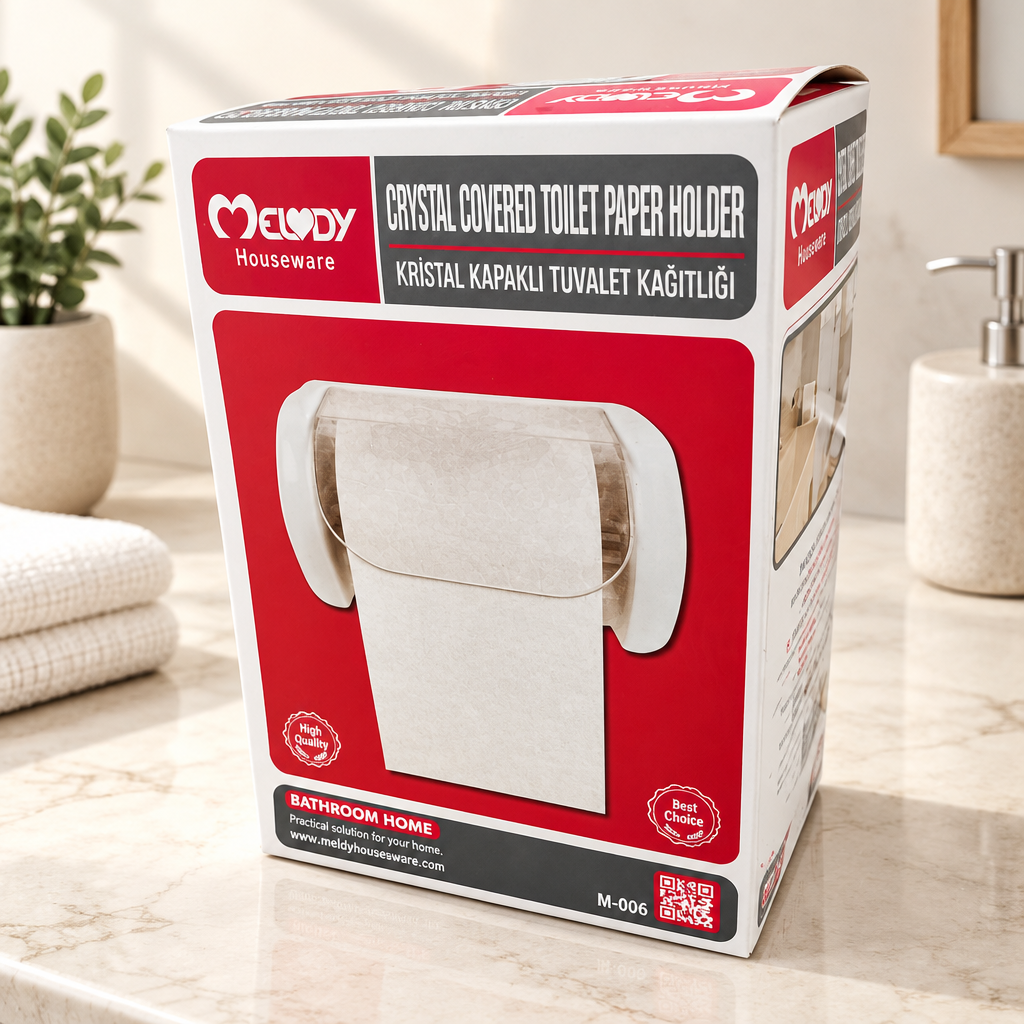 Kristal Kapaklı WC Kağıtlığı