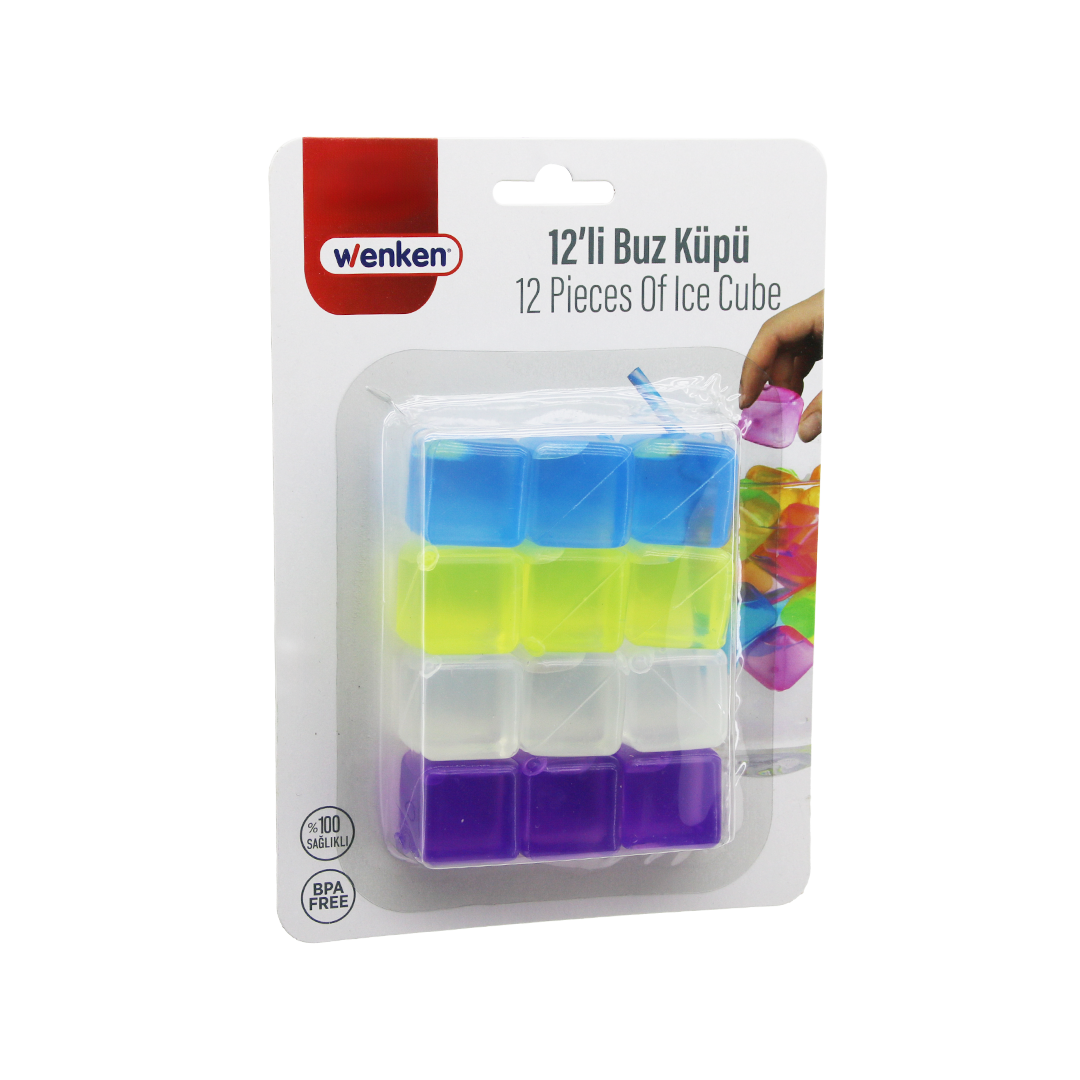 Renkli Su Dolu Plastik Buz Küpü