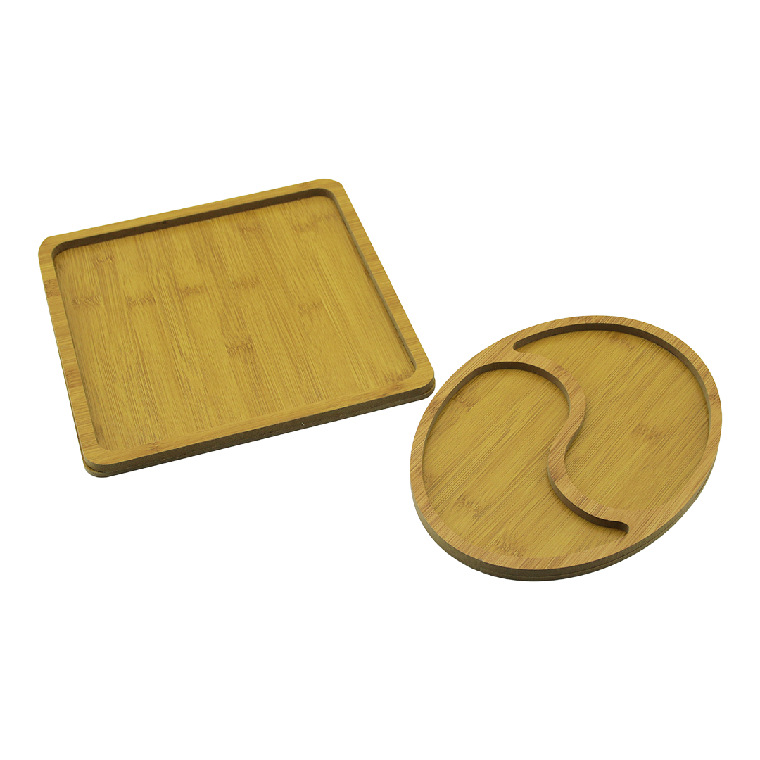 Ahşap Sunum Tepsisi - Kare ve Dalgalı Oval Model