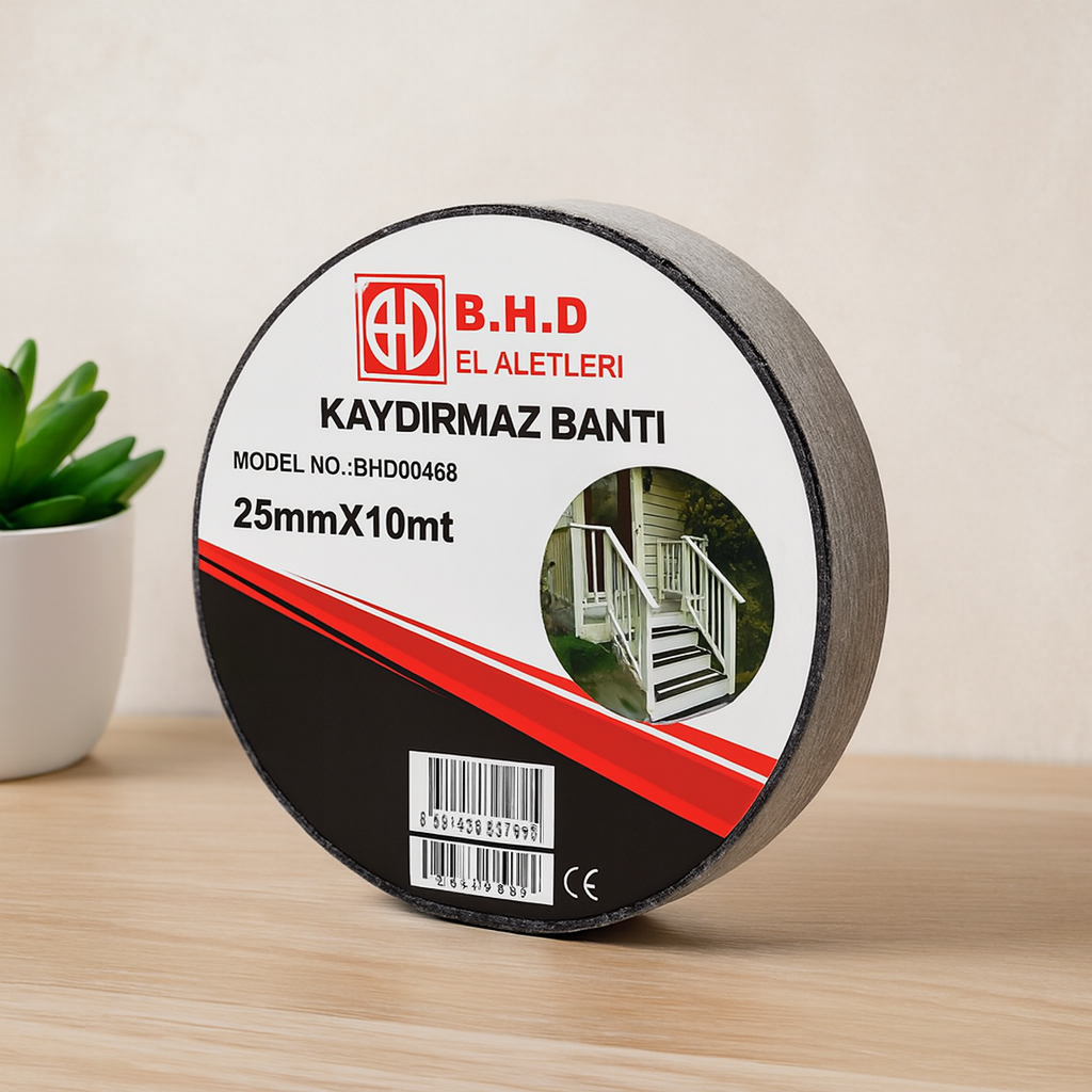 25mm x 10m Kaydırmaz Siyah Bant