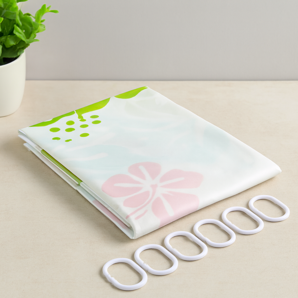 PVC Banyo Duş Perdesi Çift Kanat