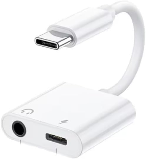 Type-C to 3.5 mm Jack Kulaklık ve Şarj Dönüştürücü Aynı Anda Kulaklıktan Müzik Dinleyin ve de Şarj Edin Çift Çıkışlı Adaptör Yüksek Hızlı Şarj ve Ses Aktarımı