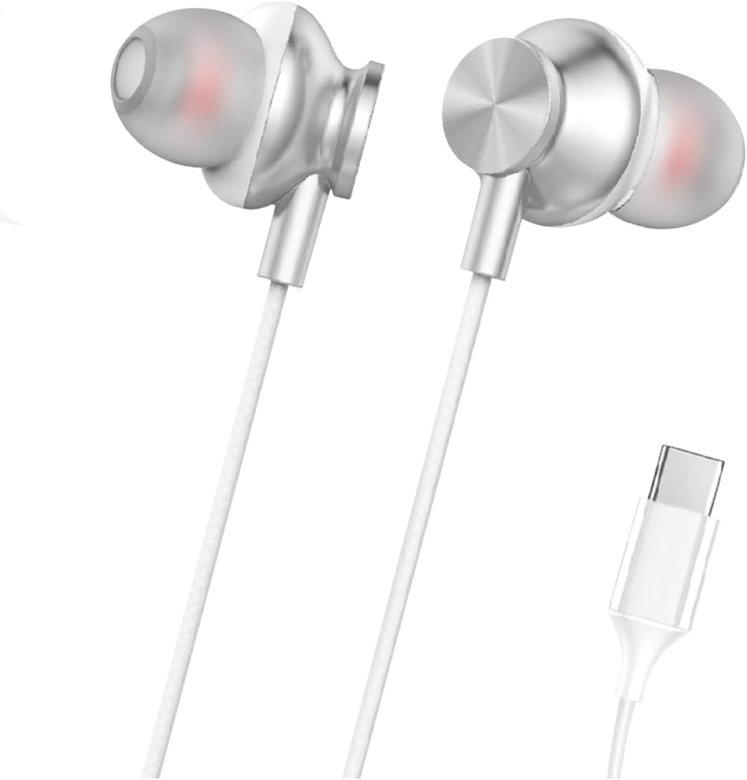 H341 Type-C Stereo Kulak İçi Kablolu Kulaklık Beyaz