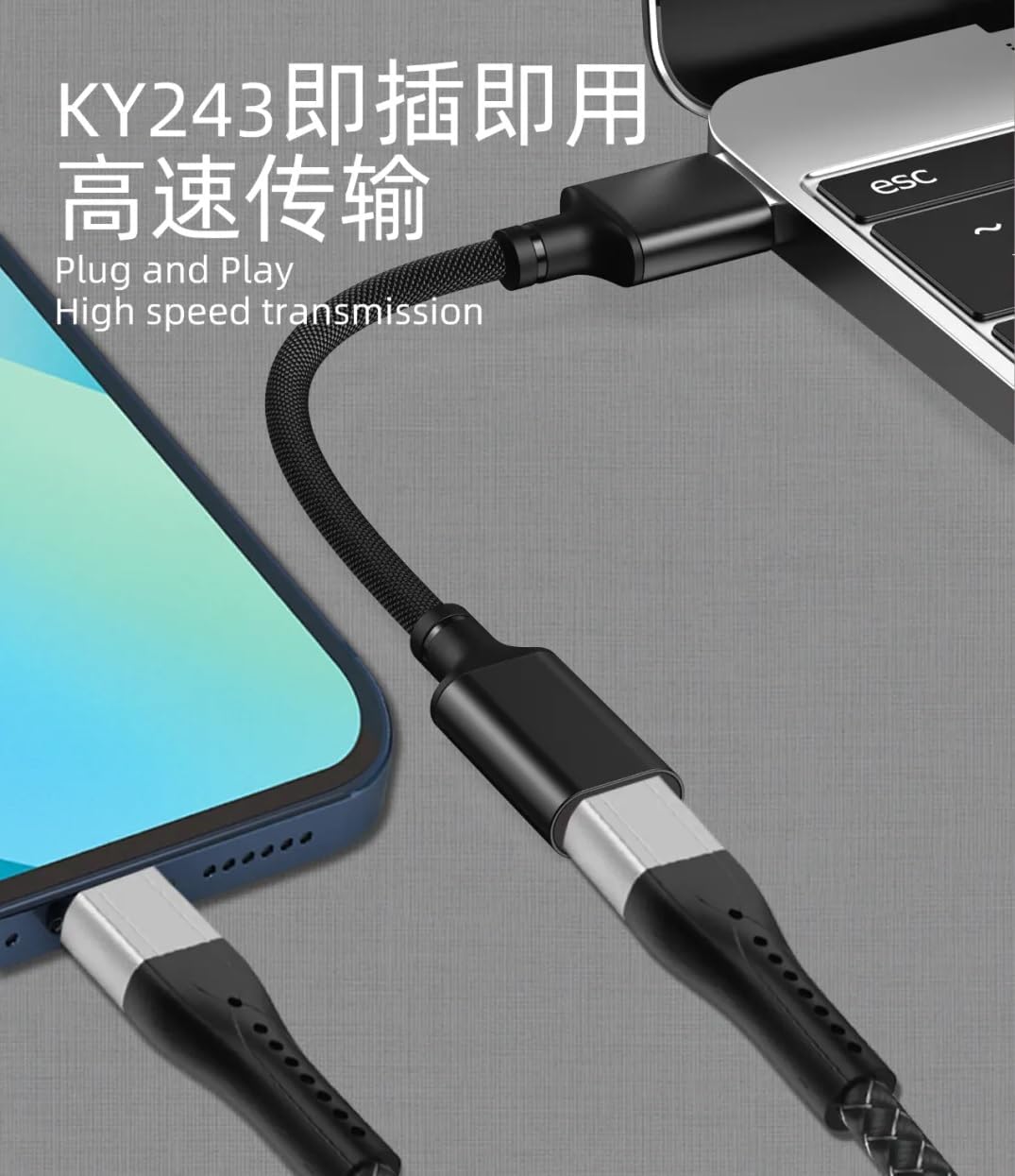 KY 243 PD USB DÖNÜŞTÜRÜCÜ KABLO - TYPE C USB DÖNÜŞTÜRÜCÜ KABLO