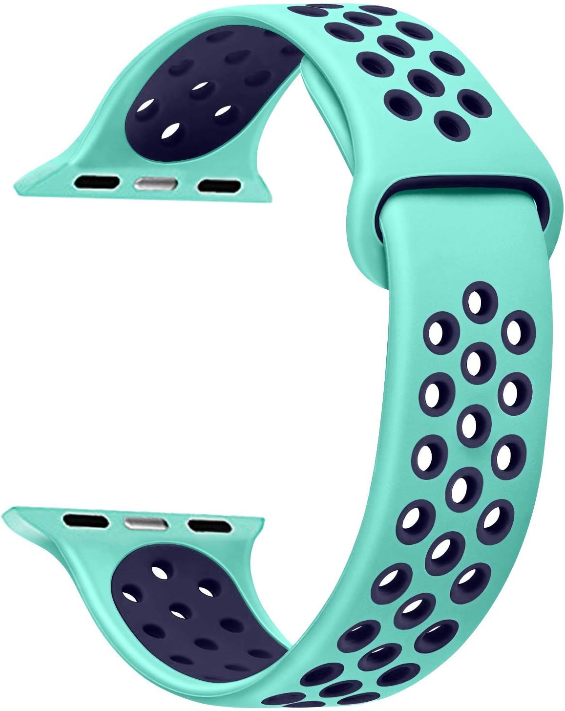 Apple Watch Series 2 38mm için Kordon Rainbow Band Yeşil Lacivert [Watch Series 2 38mm ile Uyumlu Kordon - Yeşil Lacivert]