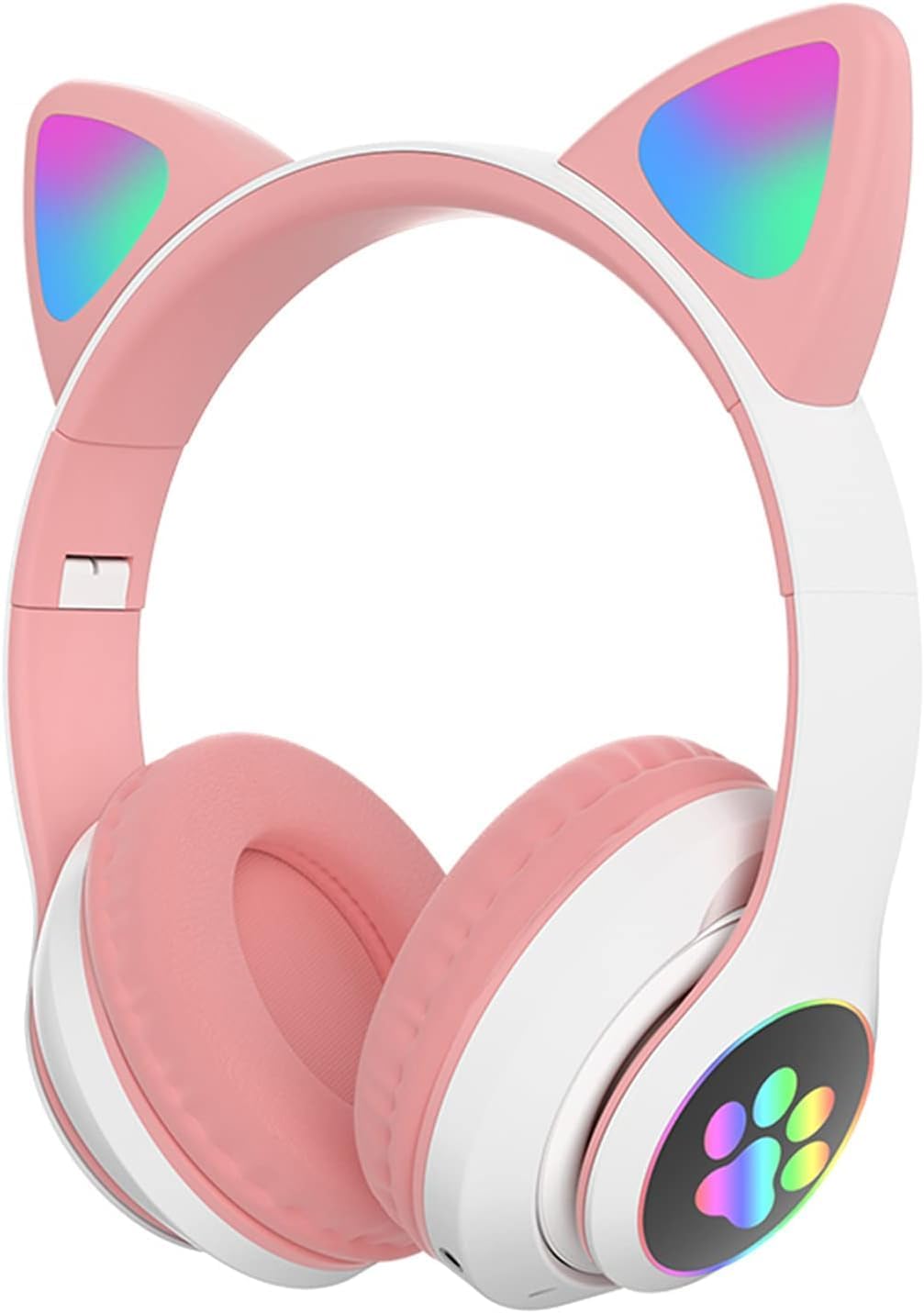 LED Işıklı Kedi Kulaklı Kablosuz Bluetooth Kulaklık – Çocuklar İçin Katlanabilir, Derin Baslı HiFi Stereo, TF Kart ve AUX Girişli, Kız/Erkek Uyumlu