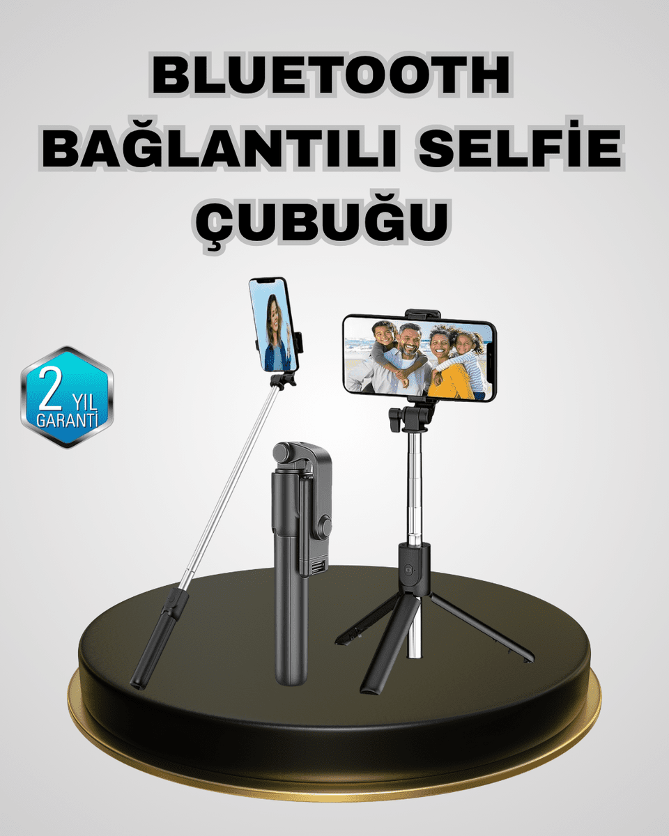 Bluetooth Selfie Çubuğu – Kablosuz, Hafif ve Yüksek Çözünürlüklü Çekim İçin