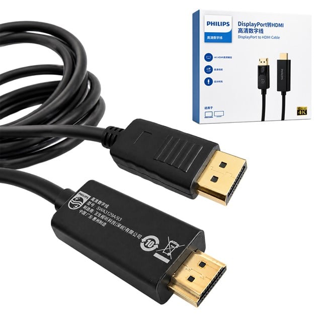 SWA3129A/93 5 Metre DisplayPort to HDMI 4K 30Hz Kablo Altın Kaplama