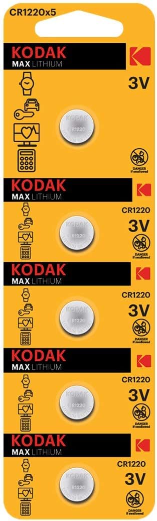 Kodak 30414389 CR1220 Lityum Para Pil, 5 Adet, Gri