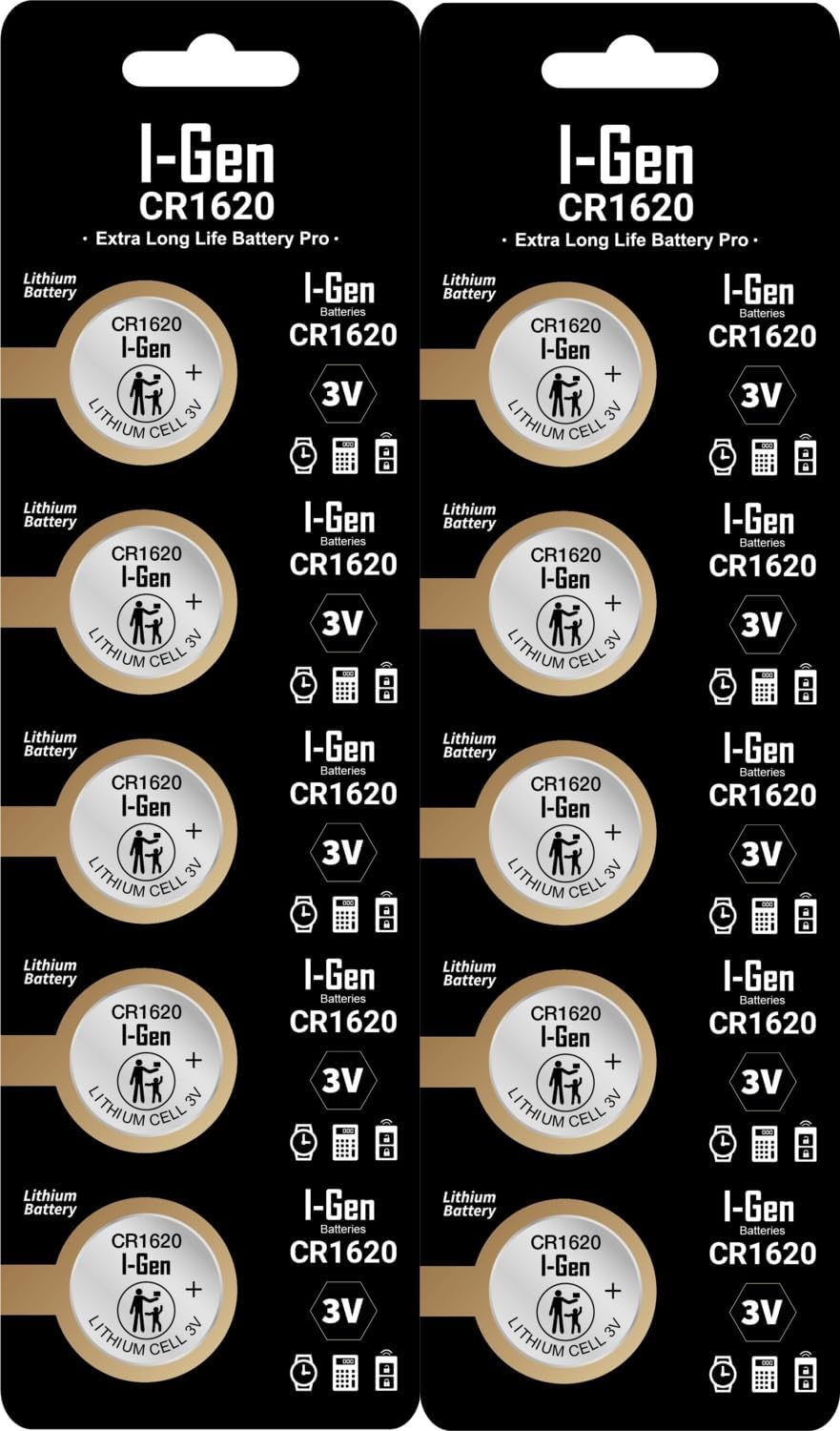Batteries CR1620 Lityum Düğme Pil 3V 1620 (10'lu Paket)