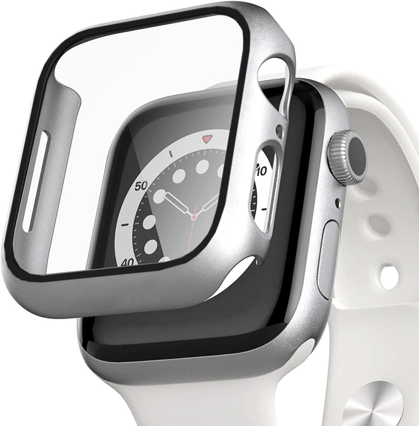 Apple Watch Series 7 41mm için Kılıf Matte Premium Slim WatchBand Gümüş [Watch Series 7 41mm ile Uyumlu Kılıf - Gümüş]