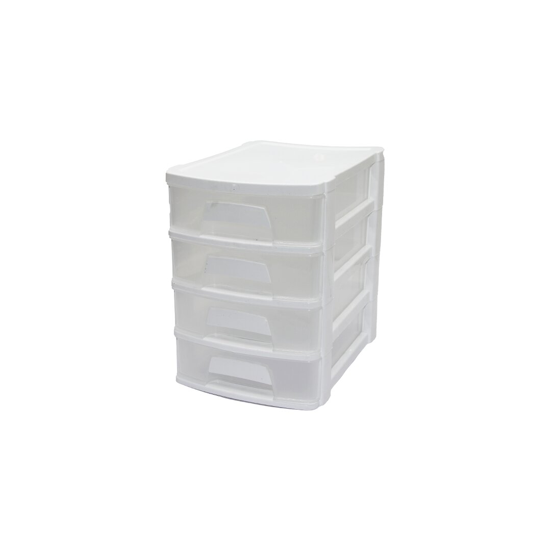 TONTON - NO:2 ÇEKMECE 4 KATLI 16.5X21.5X24CM BEYAZ VEYA SİYAH HERHANGİ BİR RENK GÖNDERİLİR