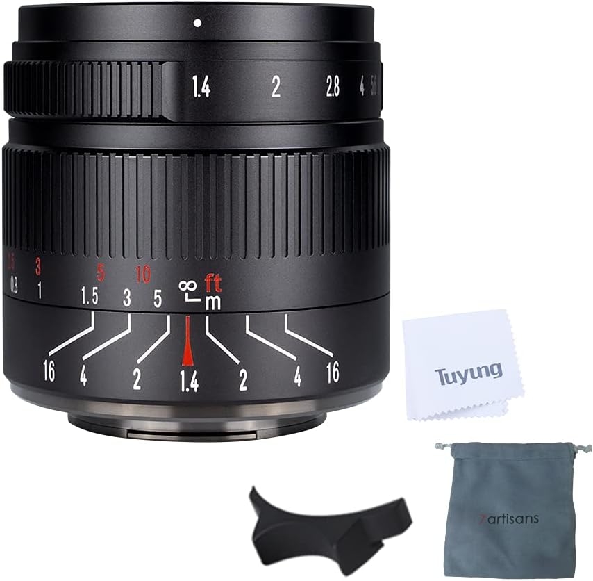 55mm F1.4 Large Aperture Portrait Manual Focus Micro Camera Lens Fit for Sony NEX-6R NEX-7 A3000 A5000 A5100 A6000 A6300 A6500 and TUYUNG Cloth