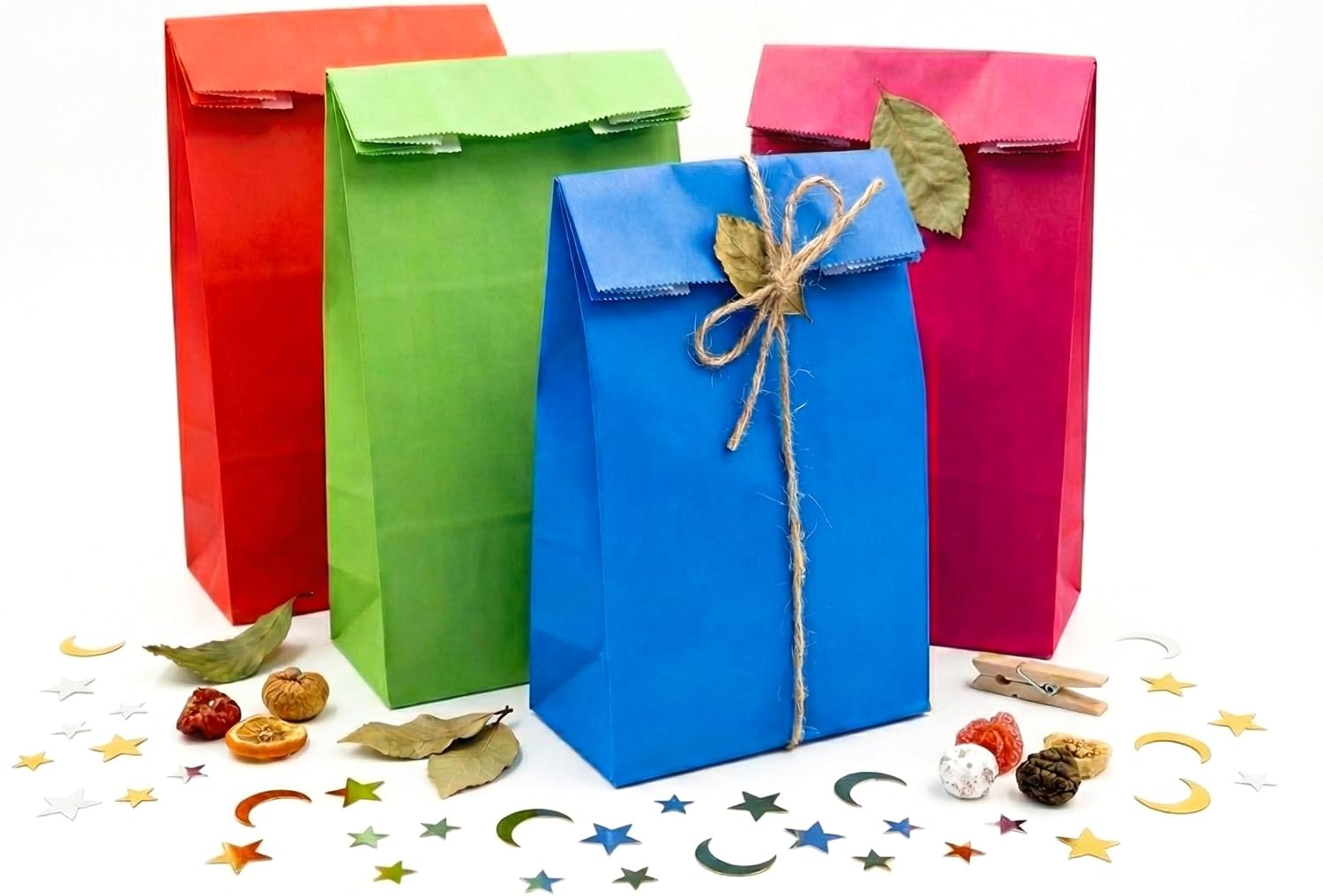 15x29 Renk Şöleni Mix Kese Kağıdı Seti – 4 Renk Karışık 12’li Paket | Kalın, Dayanıklı Hediye Paketleme İçin İdeal