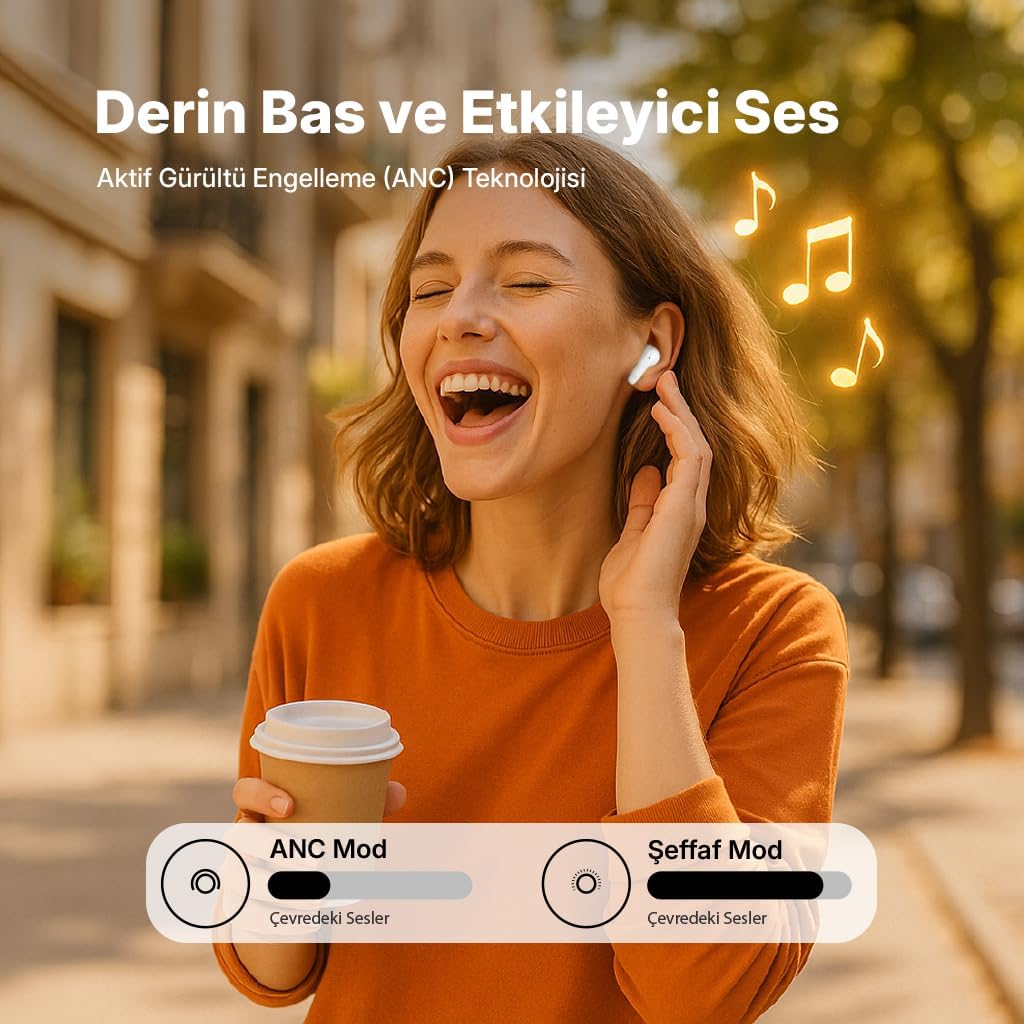AirBeat Pro Gerçek Kablosuz TWS Bluetooth Kulaklık-2KM167 (Beyaz)