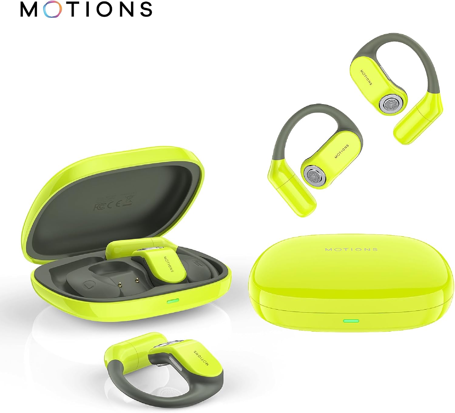 MS-E52 OWS, Açık Kulak Tasarımlı Kablosuz Spor Kulaklık, Bluetooth 5.3, 30 Saat Pil Ömrü, Ultra İnce, Hafif, Ergonomik Tasarım, Çift Cihaz Desteği, Wireless, Yeşil