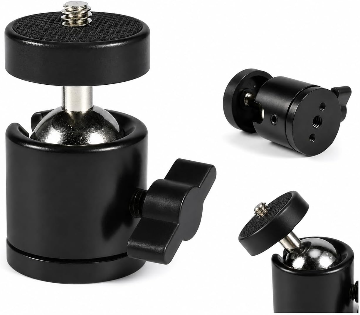 Kyrotech 360 Döner Mafsallı Vida Adaptörü, 1/4 Bağlantı Uyumlu Tripod ve Monopod Aksesuarı, Kamera, Akıllı Telefon, GoPro, Mikrofon, LED Işık, Video Monitör ile Uyumlu Montaj Parçası