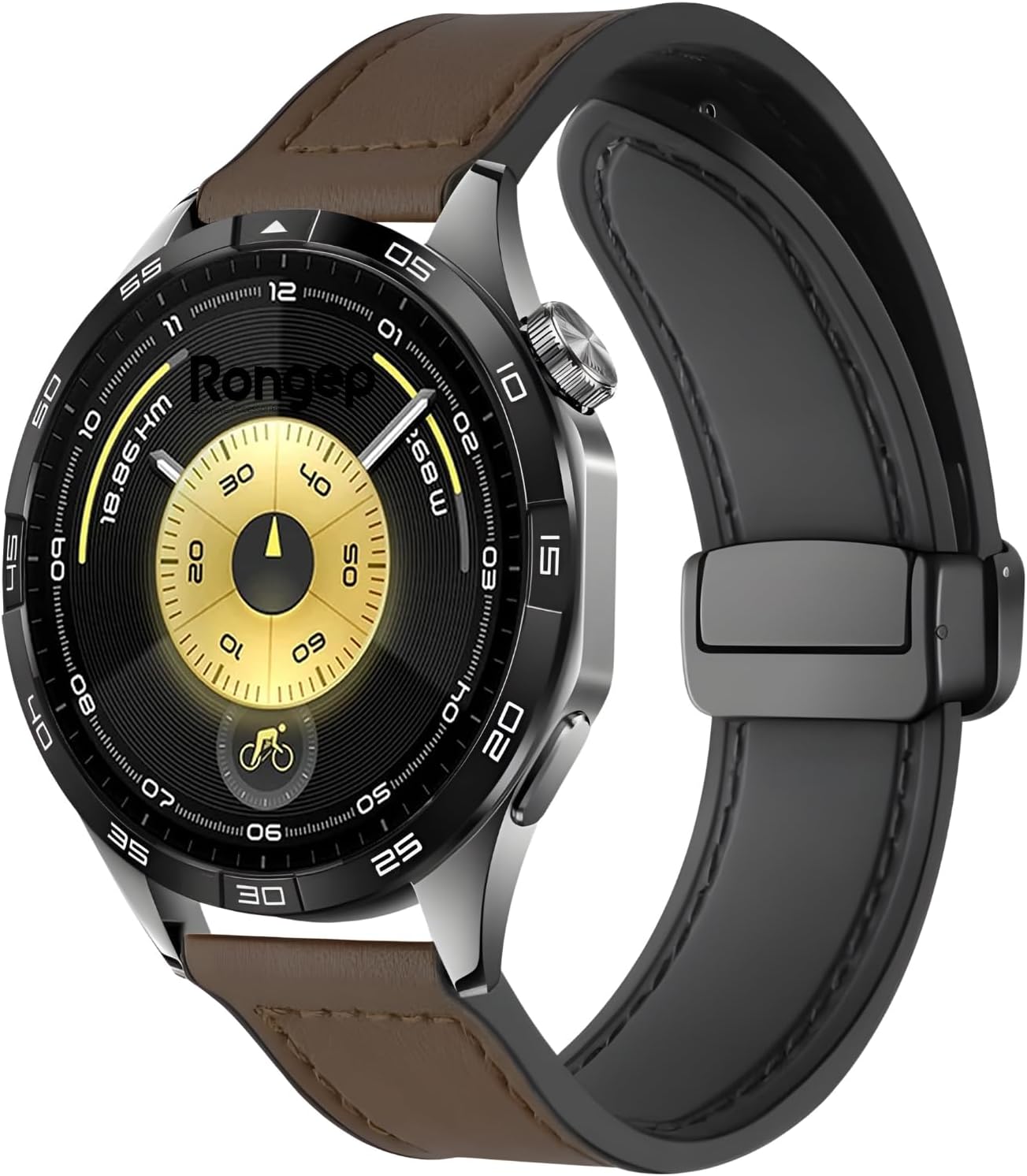 Huawei ile Uyumlu Hybrid Loop 22mm Kordon GT6/GT6 Pro/GT5/GT5 Pro/GT4/GT3/GT3 Pro/GT2/GT2 Pro 46mm için Manyetik Toka GT6 Pro Kordonu 1.Sınıf Kaplama Deri Görünümlü GT6 Kordon