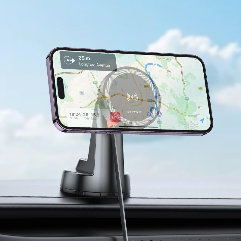 Magsafe ile Uyumlu Araç İçi Telefon Tutucu - 5W/7.5W/10W/15W Hızlı Şarj Desteği, iPhone ile Uyumlu 12-16 Serisi ve Diğer 4.5-7.0 İnç Telefonlar İçin Uygun BH208