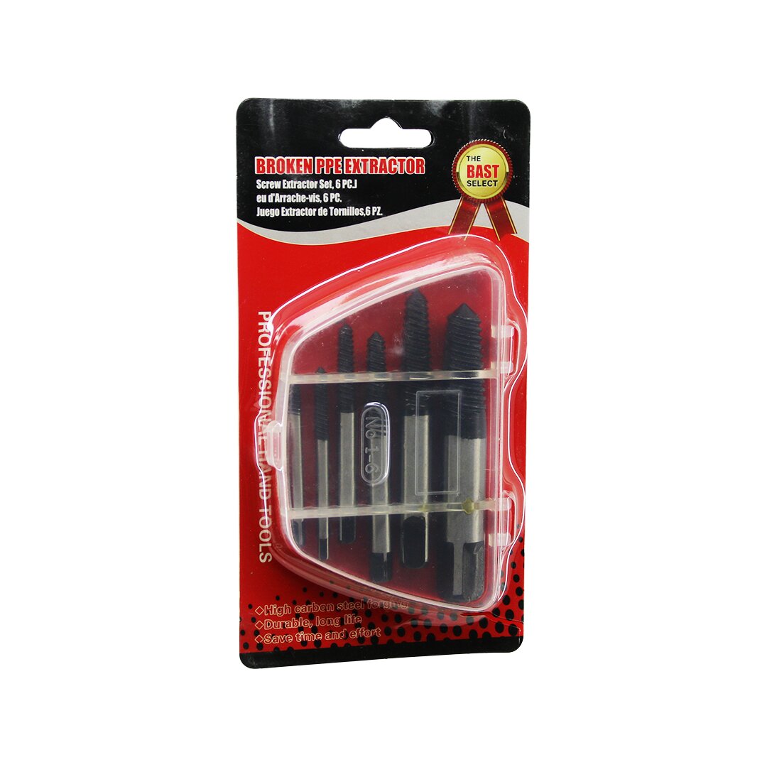 6 PCS HASARLI VİDA ÇIKARICI SET - SOLA DÖNEN KLAVUZ UÇ