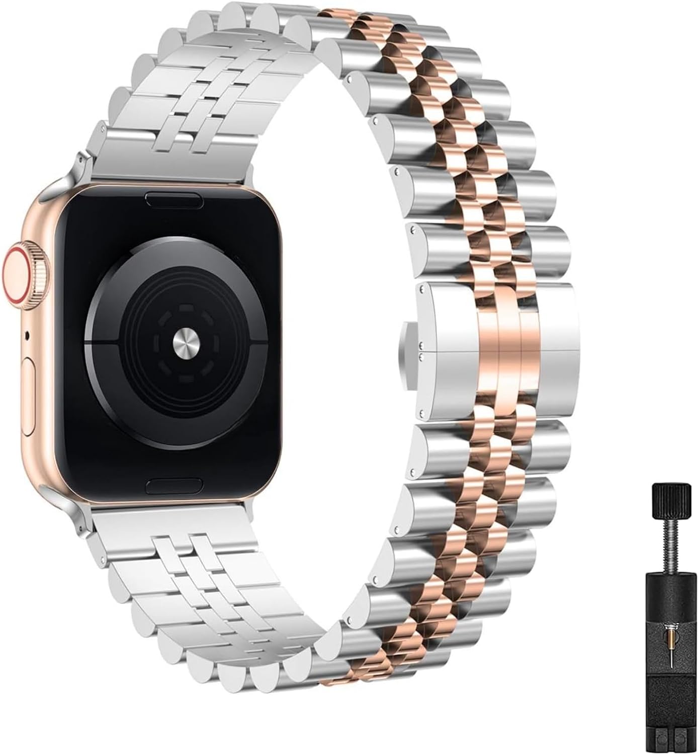 Apple Watch Uyumlu Jubilee Çelik Kordon - 49/46/45/44/42/41/40/38mm Uyumlu - Apple Watch SE 3/2/1 & Watch Ultra 3/2/1 & Series 11-1