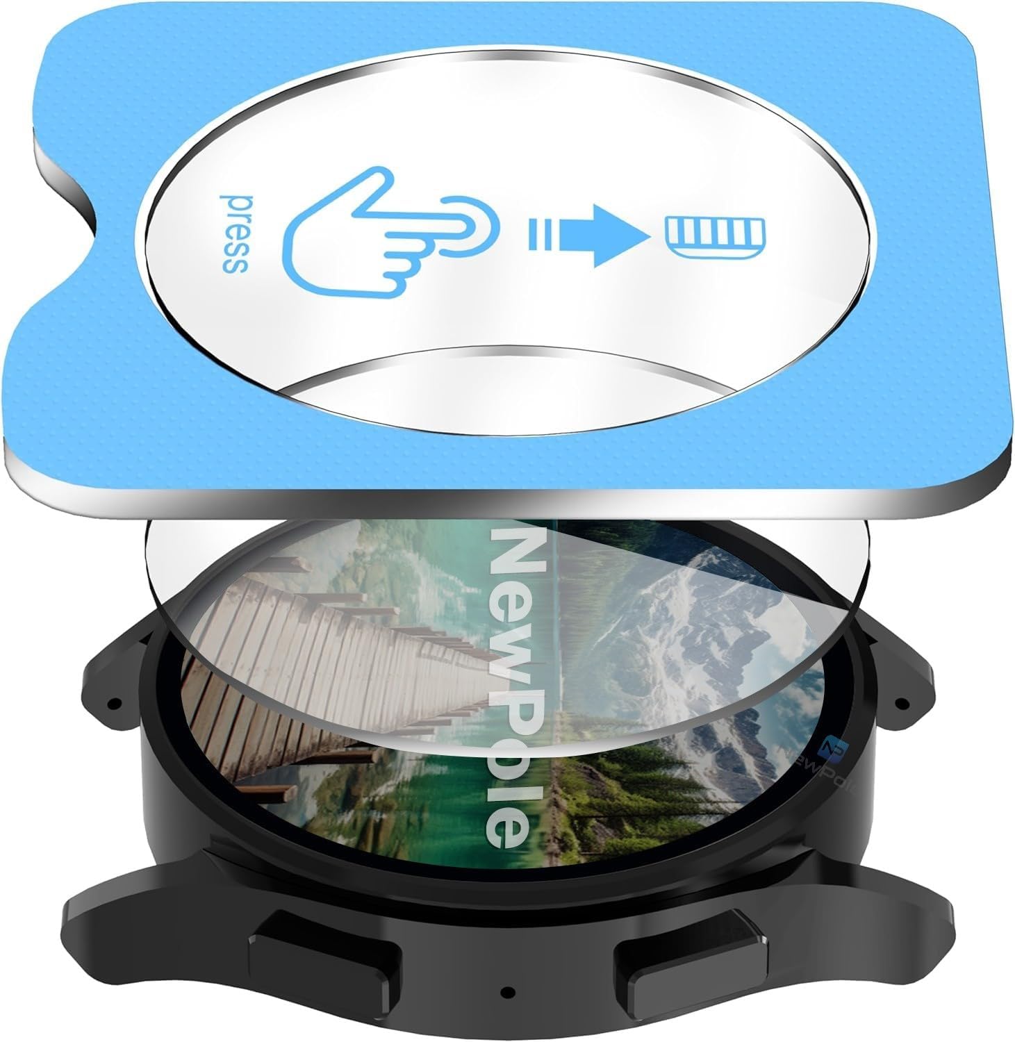 [Galaxy Watch 6 44MM için Takma Aparatlı Cam] Ekran Koruyucu Watch 6 44mm Ekran Koruyucu Kırılmaz Cam Yüksek Hassasiyetli Samsung Galaxy Watch 6 44mm ile Uyumlu (Galaxy Watch 6 44MM)