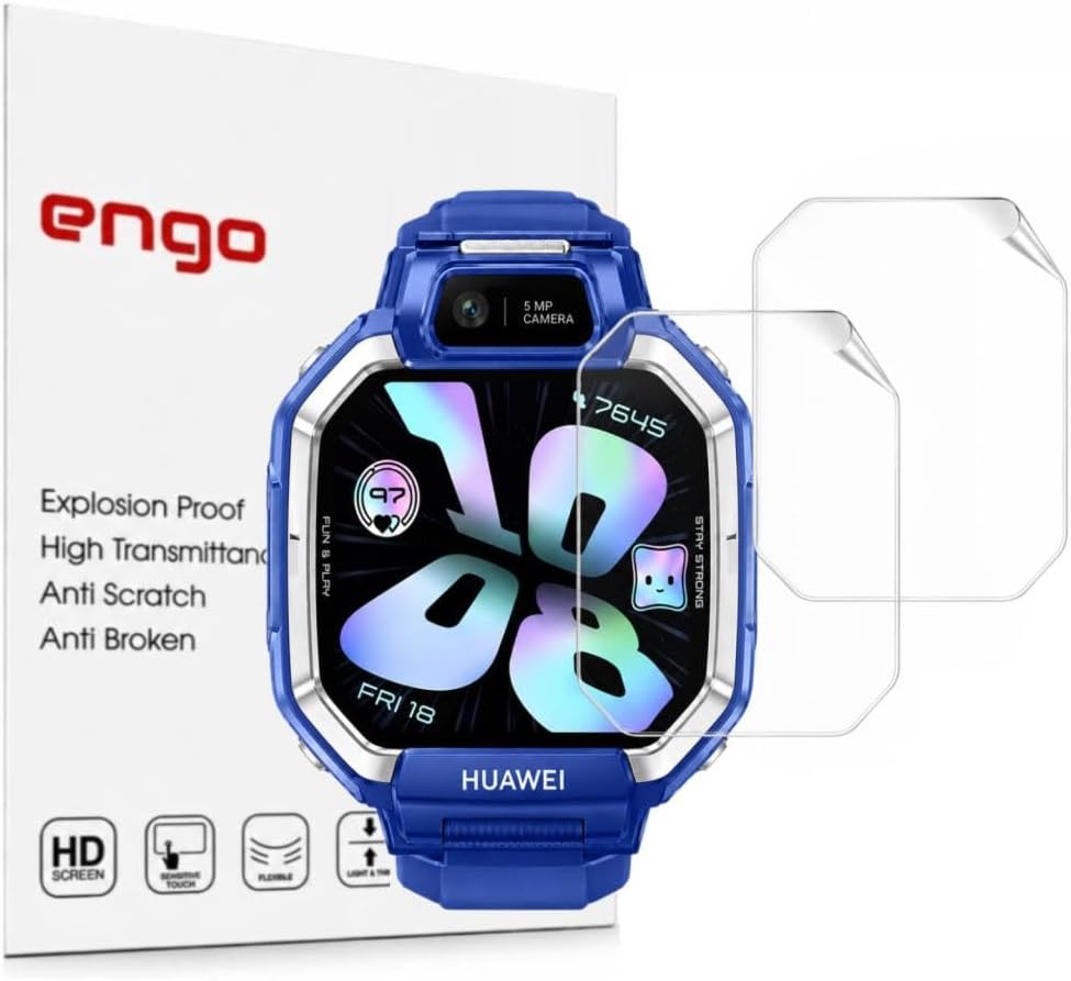 Huawei Watch Kids X1 İle Uyumlu Ekran Koruyucu TPU, Tam Kaplayan Akıllı Saat Koruması 2 Adet, Çizilmeye Dayanıklı Şeffaf Koruma