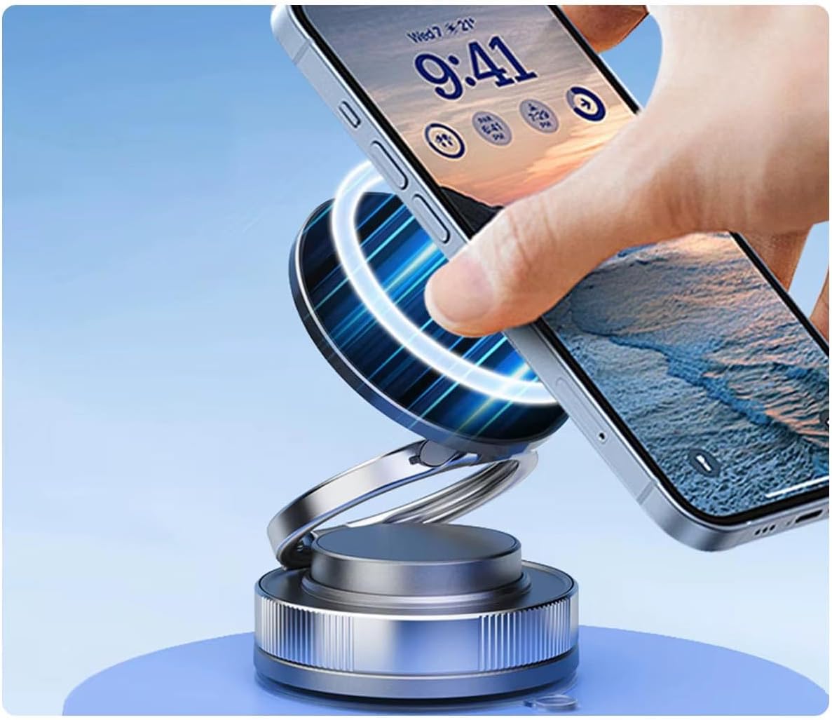 GA37 Mag-Safe ile Uyumlu Ultra Sağlam Vakumlı Mini Araç Telefon Tutucu Ev Spor Salonu Fayans Ayna