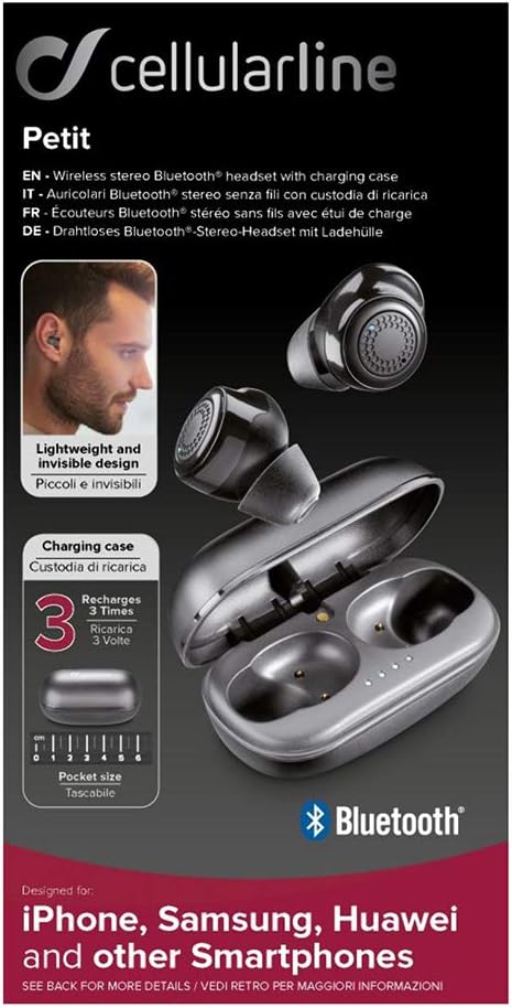 Petit True Kablosuz Kulaklık Kulaklık, Taşınabilir Pil Şarj Cihazlı Bluetooth Kablosuz Kulak İçi Kulaklık, TWS, Dahili Mikrofon, Dokunmatik Kontrol, Siyah, BTPETITTWSK