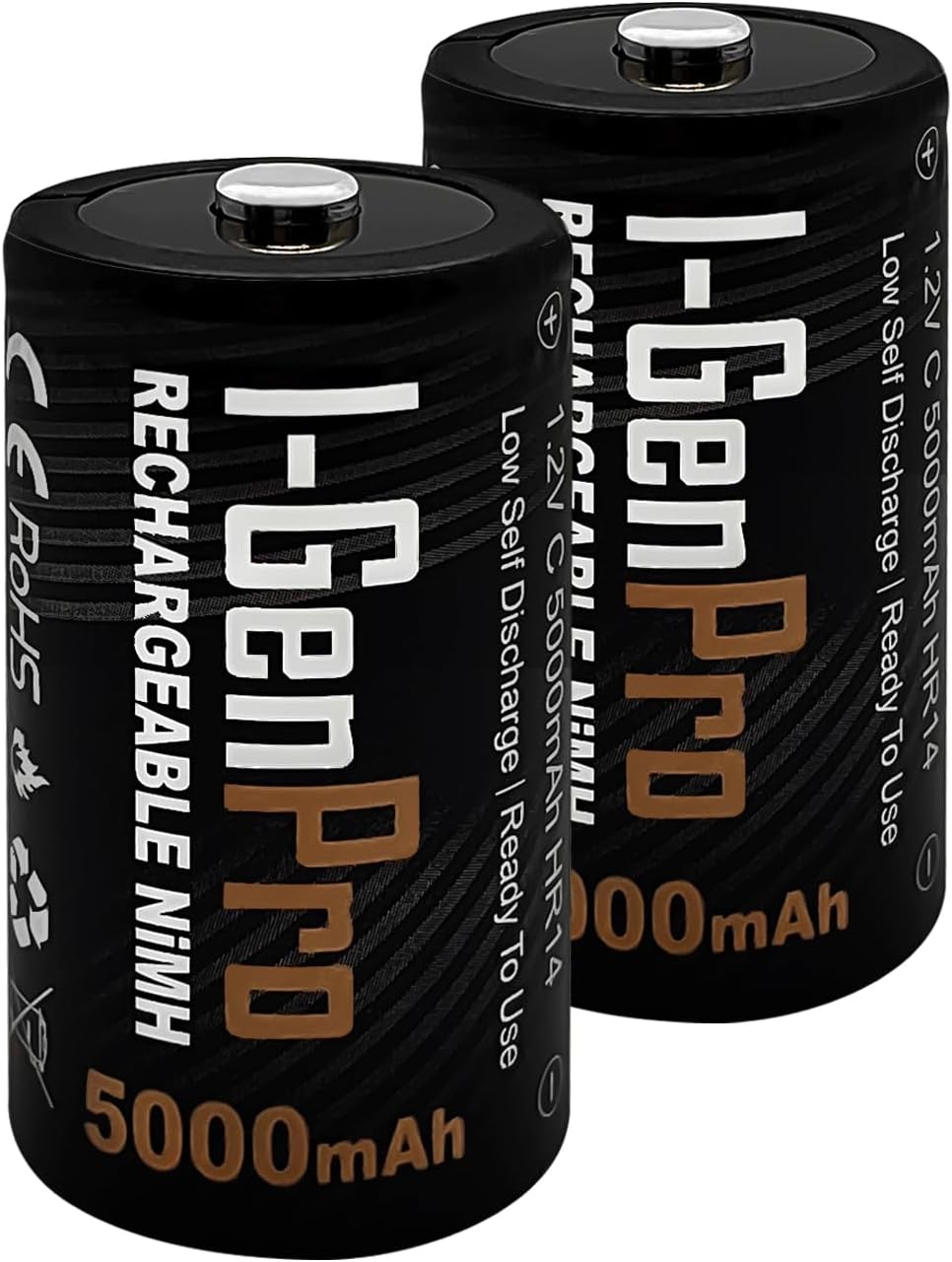 Batteries Pro HR14 C Orta Boy 5000 Mah Şarj Edilebilir C Boy 1.2V Ni-Mh Şarjlı Pil 2'li Paket