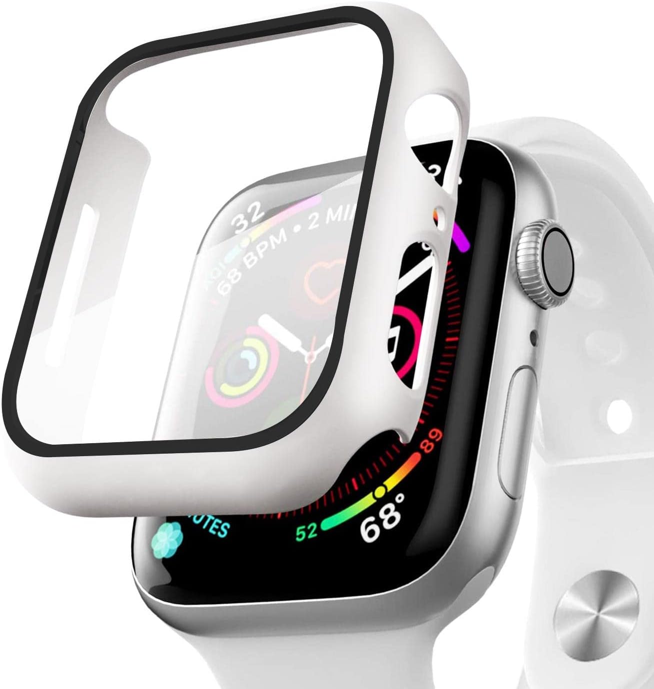 Apple Watch Series 9 45mm Kılıf Matte Premium Slim WatchBand Beyaz [Watch Series 9 45mm ile Uyumlu Kordon - Beyaz]