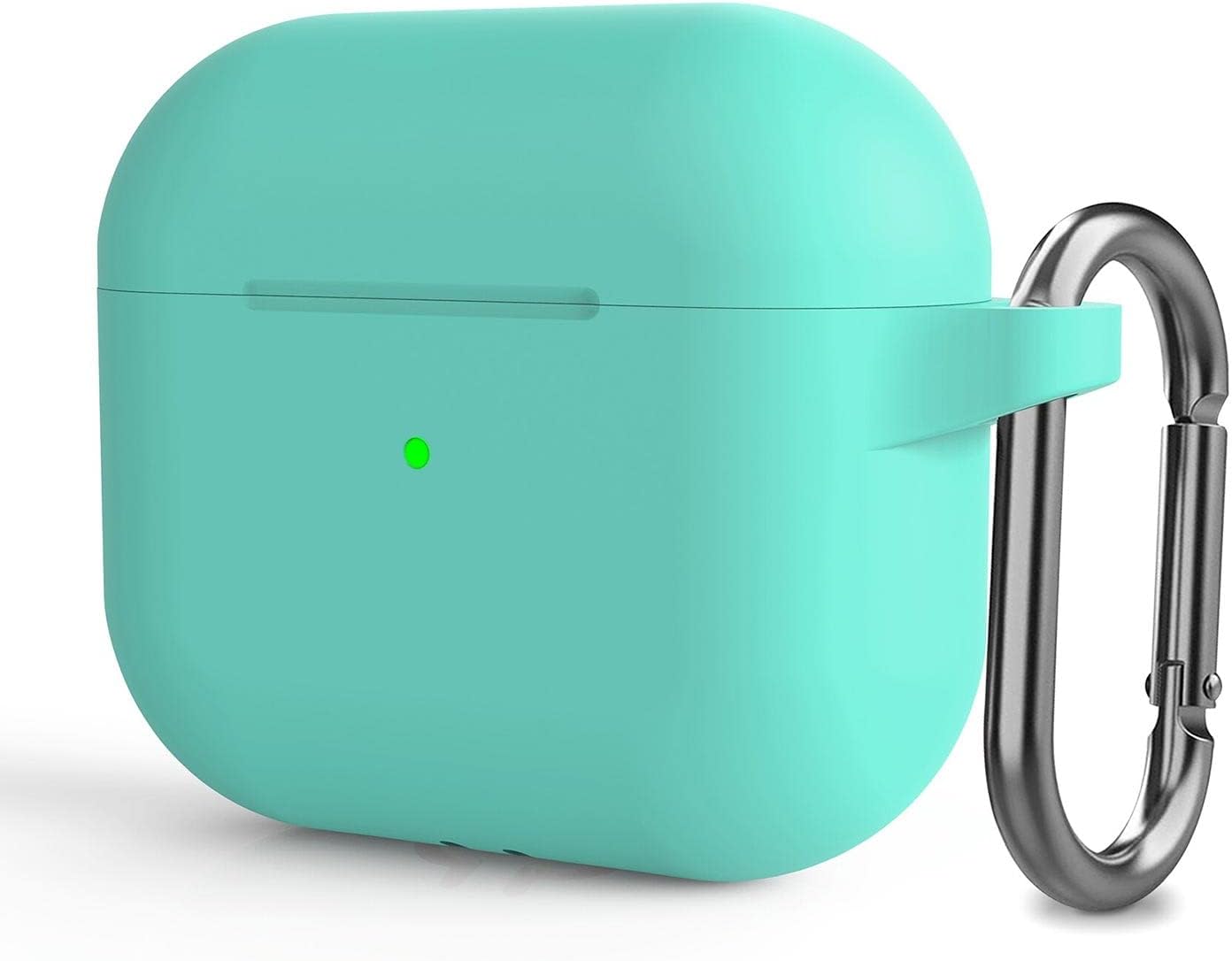 Apple AirPods 3 Askılı için Kılıf Mat Silikon Turkuaz [AirPods 3 ile Uyumlu Kılıf - Turkuaz]