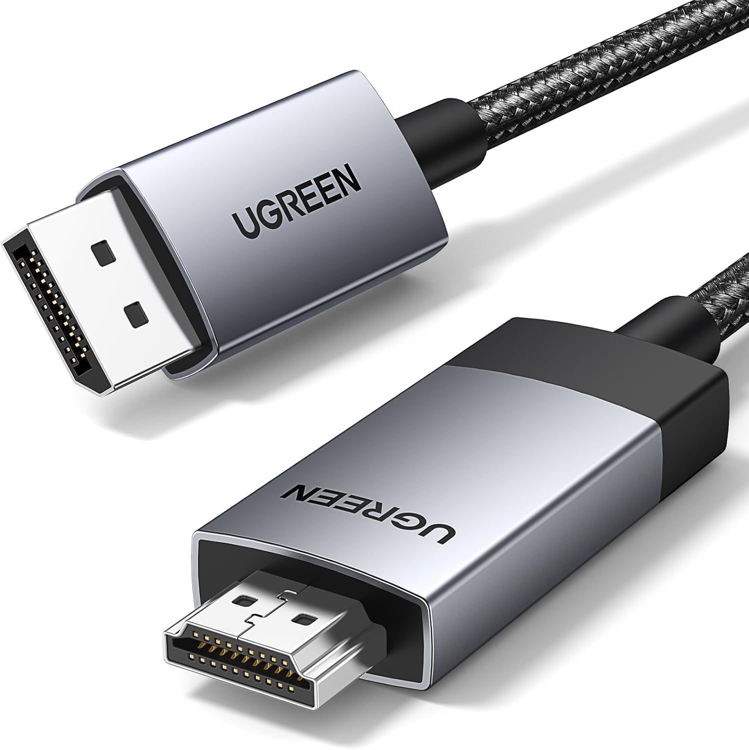 4K@60Hz DisplayPort HDMI Kablosu Tek Yönlü DP 1.2 - HDMI 2.0 Kablosu HDR Aktif Alüminyum Örgülü DP'den HDMI'ya Dönüştürücü Çoklu Ekran için Monitör, Projektör, Dell, Lenovo (1M) ile Uyumlu
