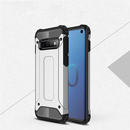 Samsung Galaxy S10 Plus ile uyumlu Çİft Katman Koruyucu Crash Military Tank Kılıf - Gri