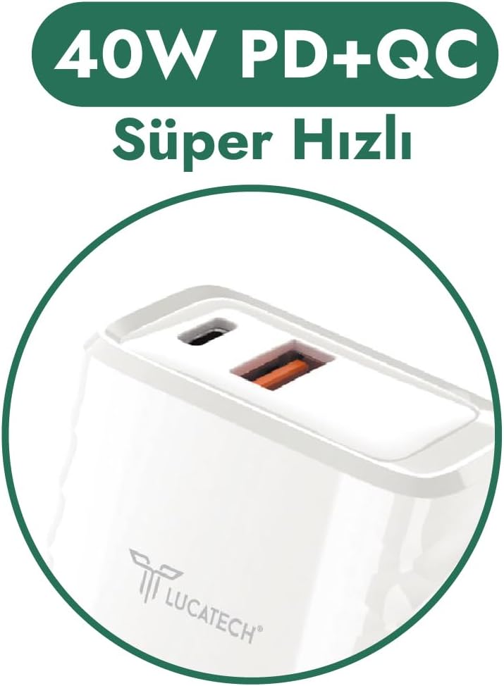 40W PD ve USB Turbo Şarj Adaptörü – Super Fast Hızlı Şarj