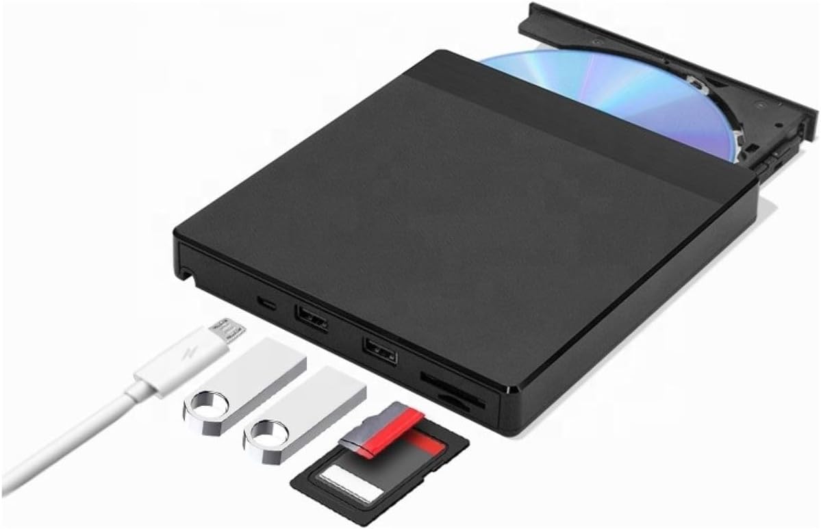 Harici DVD-RW USB 3.0 Sürücü, CD/DVD Yazıcı Okuyucu, Taşınabilir Optik Disk Drive, Windows ve Mac Uyumlu, Tak Çalıştır