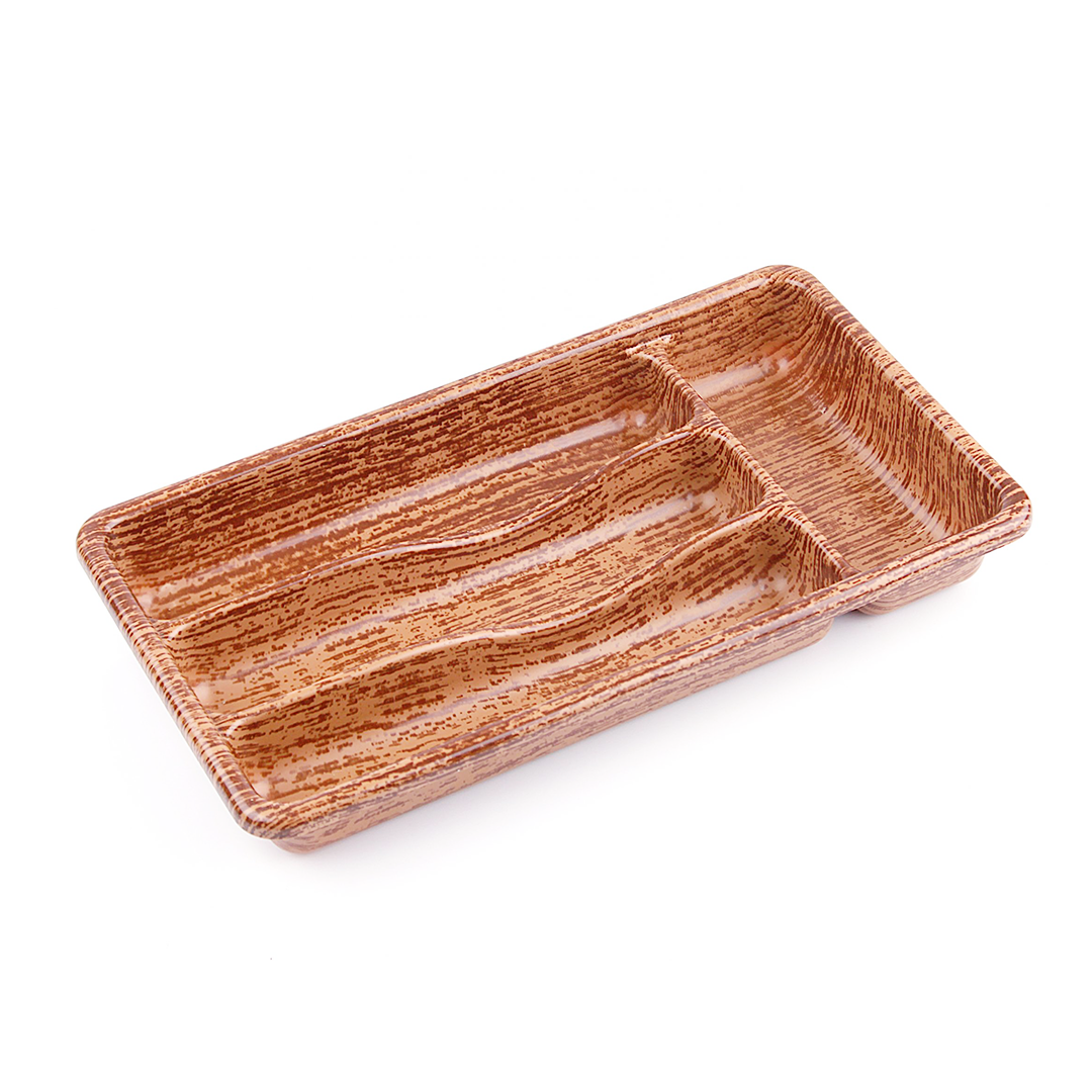 Ahşap Renk - 4 Bölmeli Çekmece İçi Kaşıklık 36X20CM
