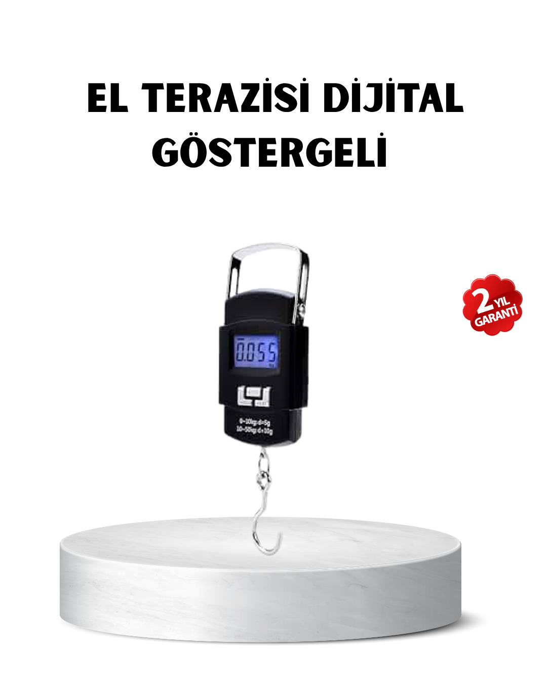 Portatif Dijital El Kantarı – Bavul, Kargo ve Paket Tartı Cihazı 50 Kg