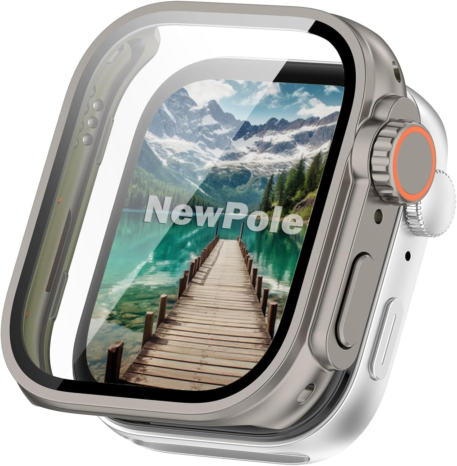 Huawei Watch Fit 3 için Ekran Koruyucu Kılıf - Watch Ultra 2 Görünümü Veren Tam Kaplayan Kasa Koruyucu - Huawei Watch Fit 3 ile Uyumlu (Titanyum)