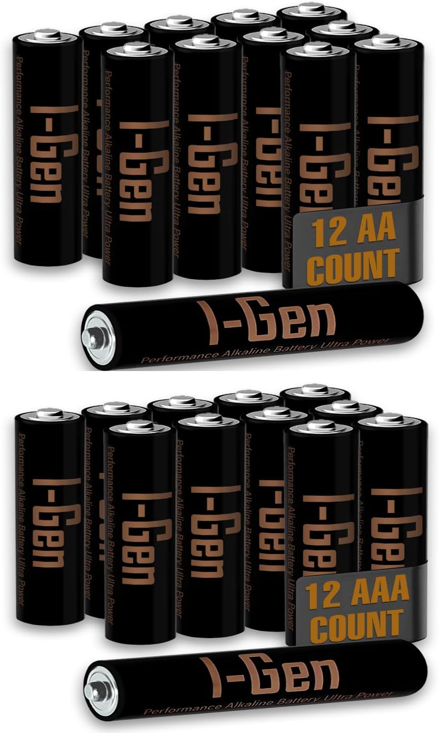A174 Ultra Alkalin 12'li Paket LR03 1.5V AAA İnce Kalem Pil + 12'li Paket LR6 1.5V AA Kalem Pil