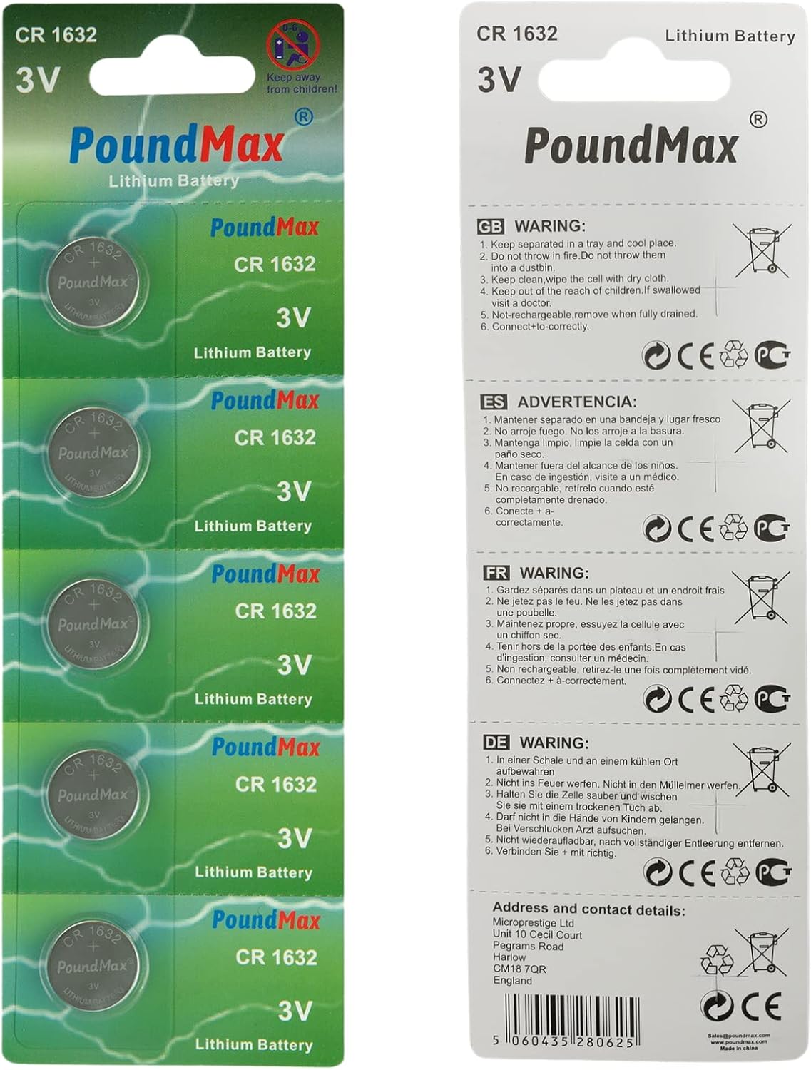 10 x 1632 CR1632 DL1632 3V Lityum Madeni Para Pilleri