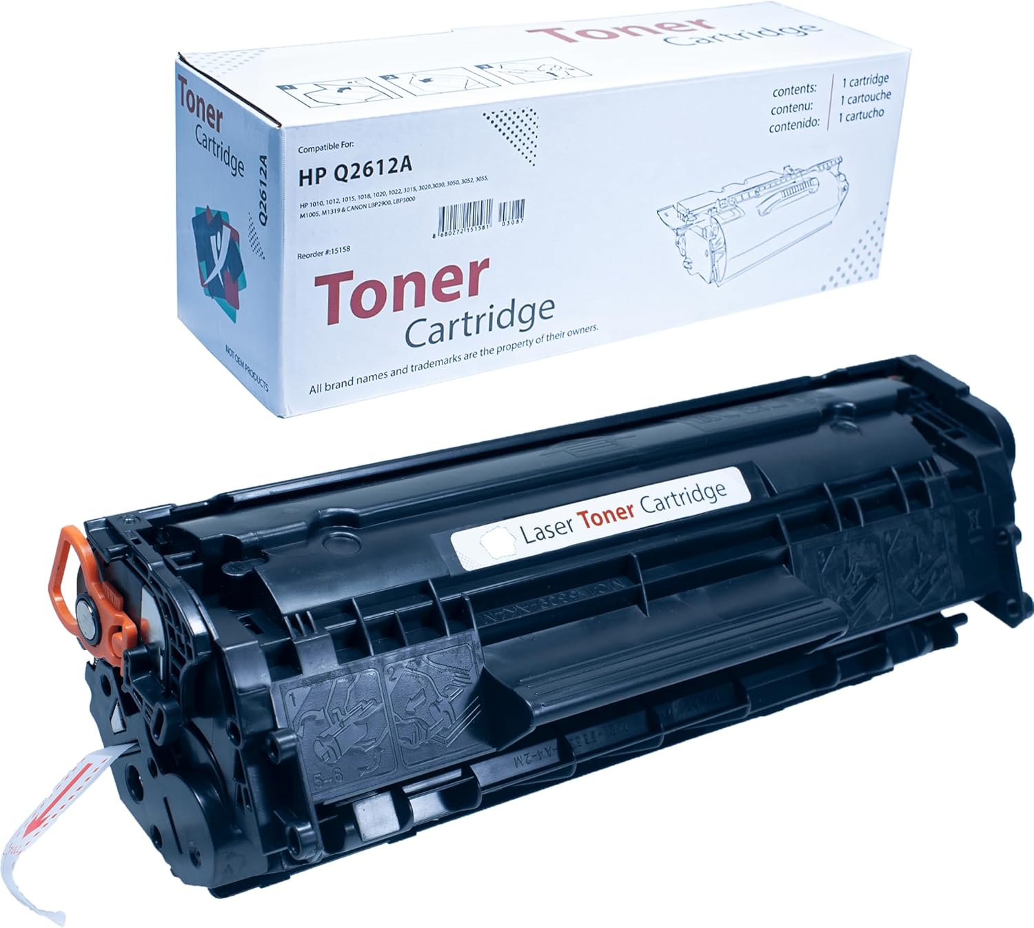 HP 12A Q2612A ve Canon CRG-703 FX-10 Uyumlu Muadil Toner - HP LaserJet 1010 1020 1018 1022 M1005 Canon LBP2900 (2.000 Sayfa)