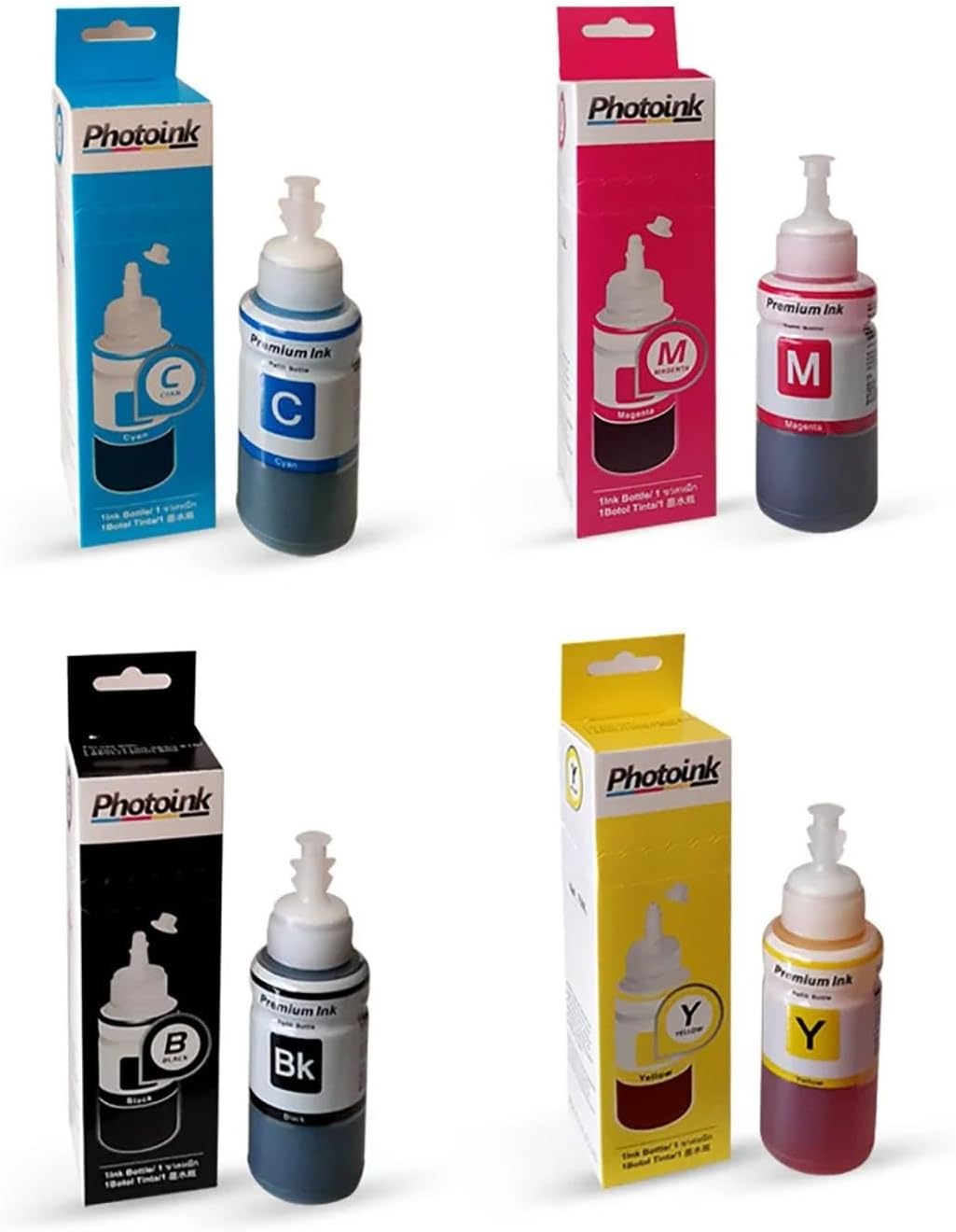 Photoink 4X70 ML Plus L Serisi Mürekkep, Epson Uyumlu 4 Renk Takim - L100/L110/L200/L210/L220/L300/L310/L355/L365/L455/L550/L565/L800/L810/L850/L1300/L1800/ L382/L386/L455/1455/L3050/L3060/L3070
