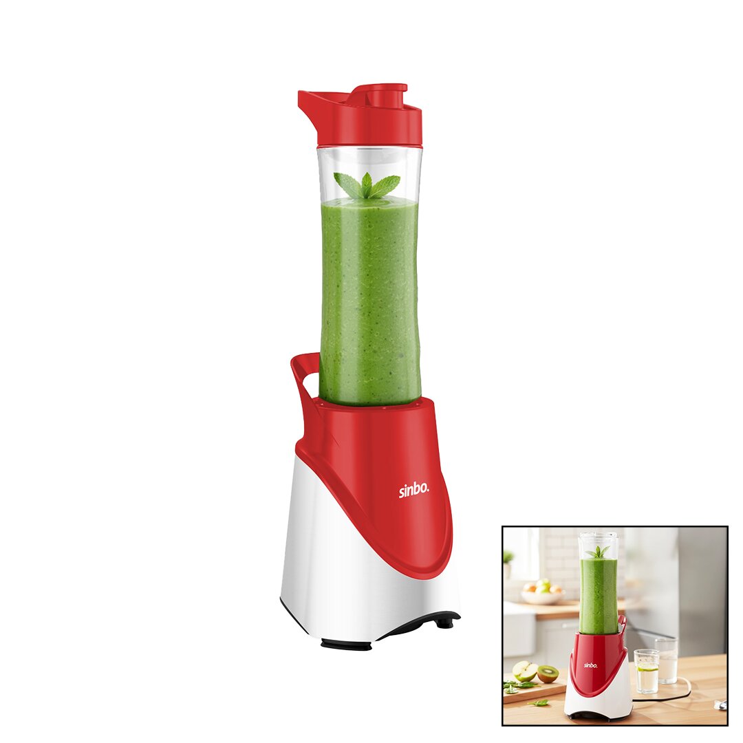 SMOOTHİE BLENDER 570ML ŞİŞE 4 LÜ ÇELİK BIÇAK 300W TURBO MOTOR SHB-7508
