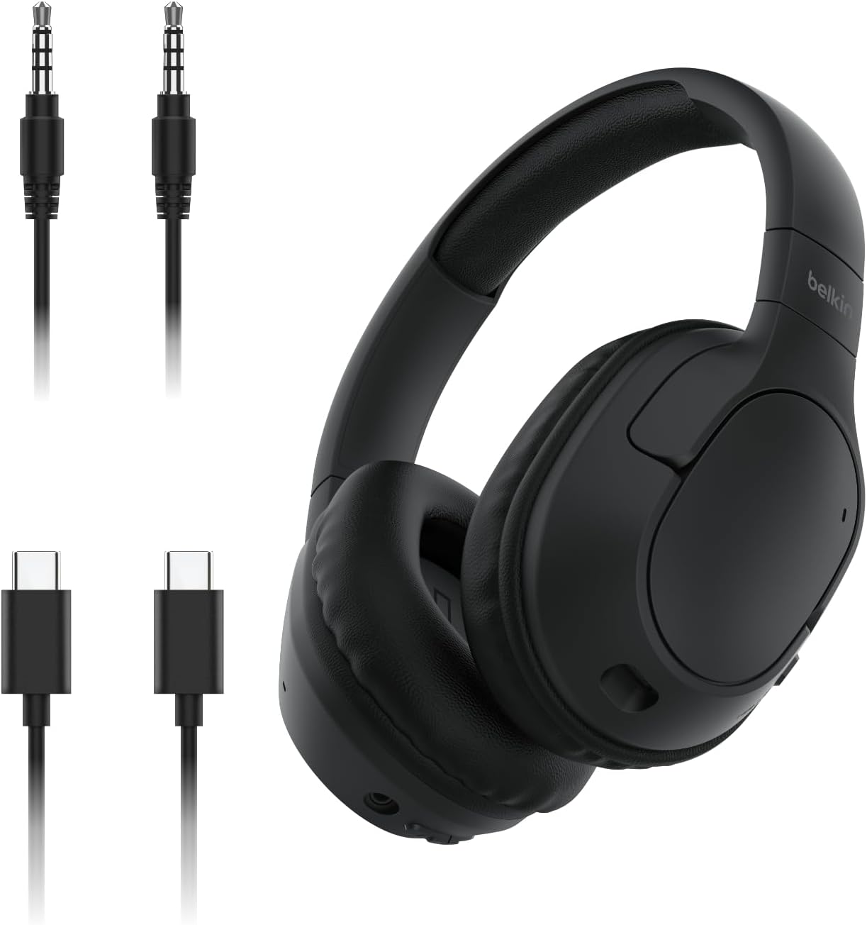 SoundForm Surround Bluetooth Kulak Üstü Kulaklık, Gürültü Engelleme, Kablosuz, 60 Saat Çalma Süresi, Yumuşak Kulak Yastıkları, iPhone, Galaxy, iPad, Seyahat, Ev, Ofis için, Siyah